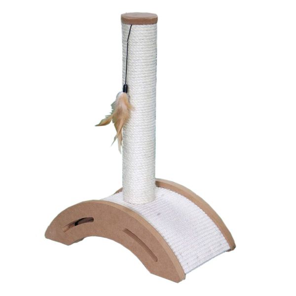Griffoir colonne en bois et sisal naturel